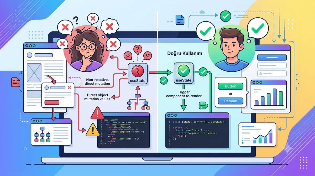 React useState Hook ile State Yönetimi: Sık Yapılan Hatalar ve Doğru Kullanım
